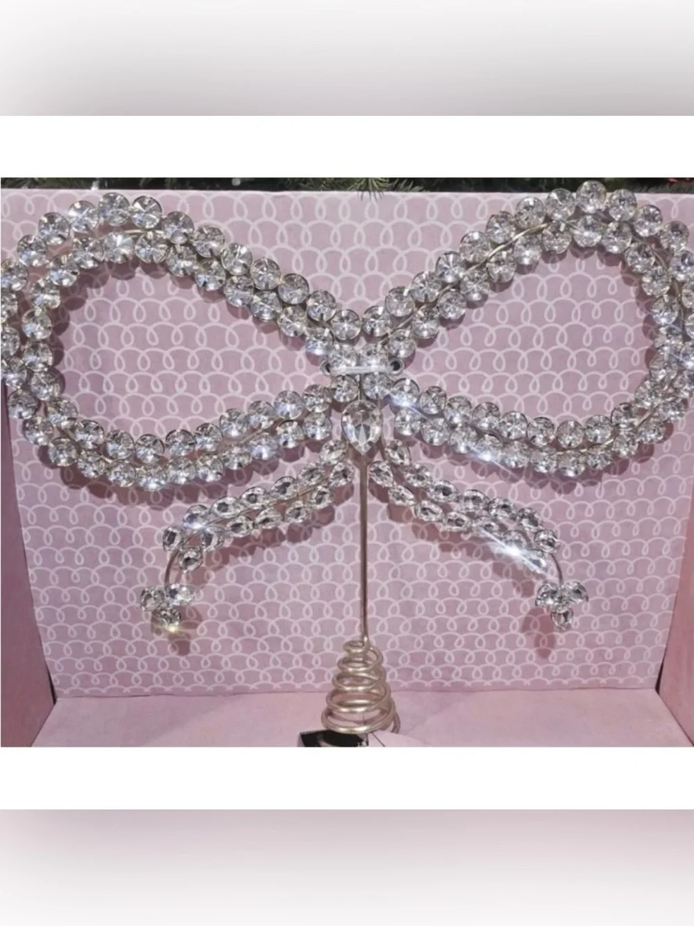 Cupcakes and Cashmere Crystal‎ Jeweled Bow Tree Topper Glam Holiday Decor NWT